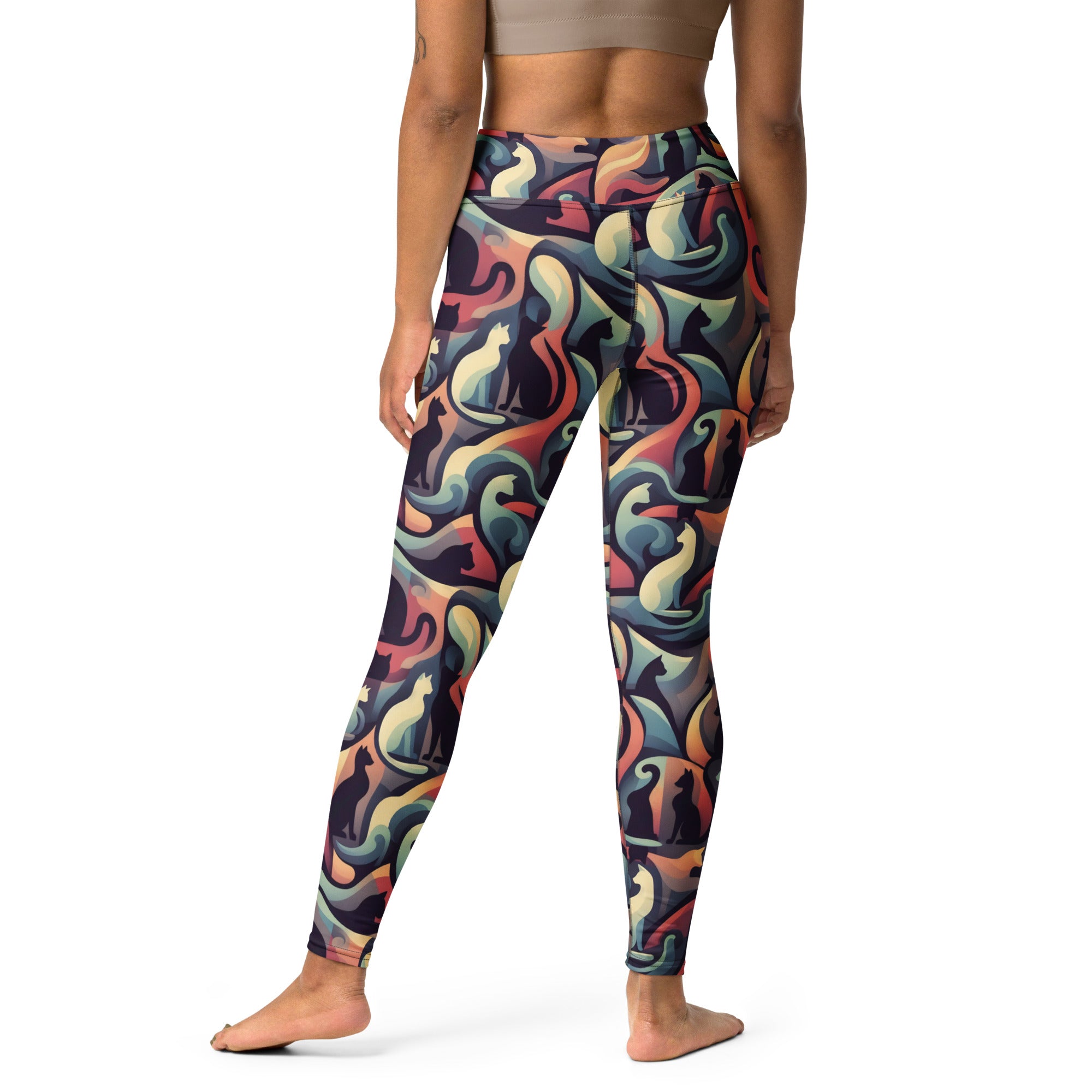 Cat Silhouette Yoga Leggings